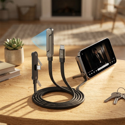 Cable USB-C 240W 2 en 1 con Soporte Integrado